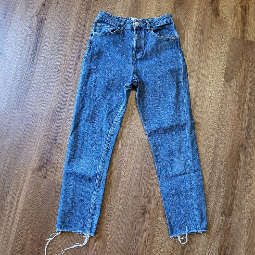BDG Urban Outfitters Dillon Jeans‎ Vintage Wash Button Fly Raw Hem High Rise